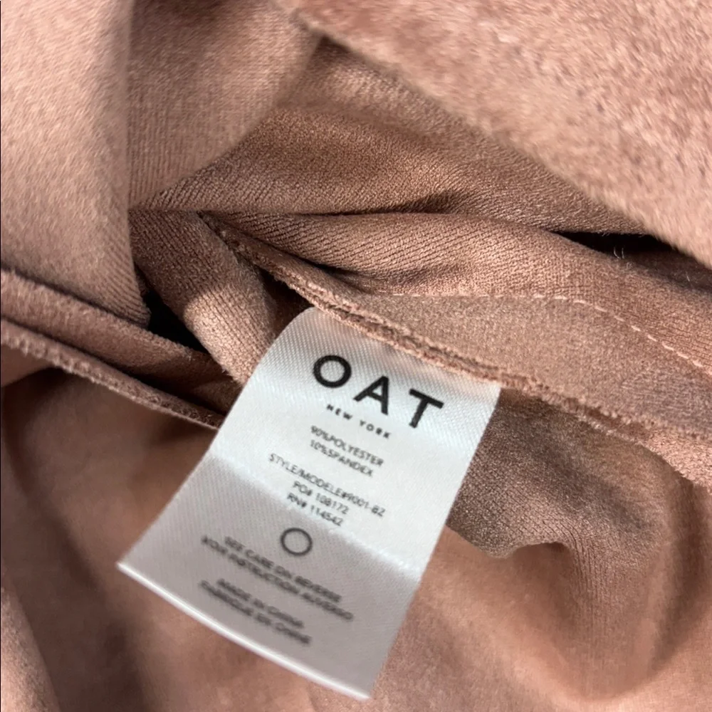 Oat New York Suede Blush long tie belt Trench Coat Medium with pockets - Picture 11 of 12